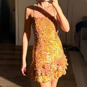 Bardot Women's Camisole in Vibrant Orange Leopard Print